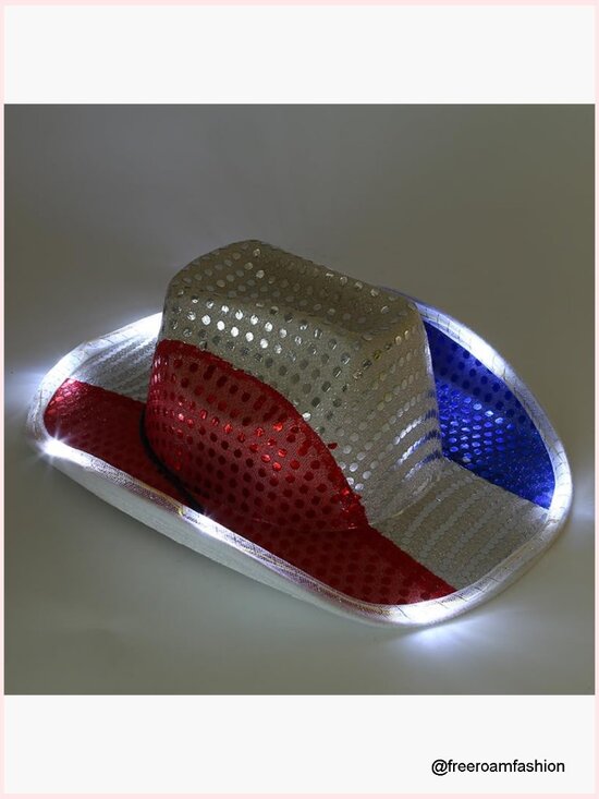 Light Up Cowboy Hat with Sequins for Women Men - Western Party Hat main image 6